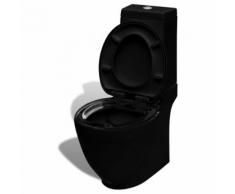 vidaXL Stand-Toilette/WC Bodenstehend Design Toilette Keramik Schwarz