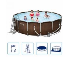 Bestway Stahl Schwimmbad Set Stahlrahmen Rund 427x107 cm 56647