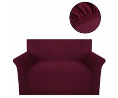 vidaXL Sofahusse Sofabezug Stretchhusse Burgunderrot Polyester Rippstrick