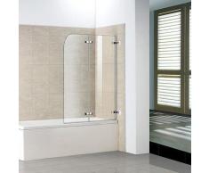 Badewanne 2 tlg. Faltwand Duschwand Drehen 180°duschabtrennung 110x140cm