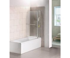 Badewanne 2 tlg. Faltwand Duschwand Drehen 180°duschabtrennung 120x140cm