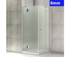 80x80x190cm Duschkabine Scharniertür 8mm Glas + Duschtasse