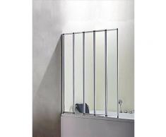 Badewanne 5-ftg. Falttür Duschwand Badewannenaufsatz Duschabtrennung 120x140cm