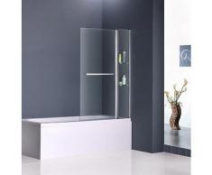Badewanne 2 tlg. Faltwand Duschwand Drehen 180°duschabtrennung 120x140cm
