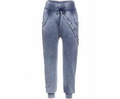 Sweatpants mit langer Knopfleiste in blau für Damen von bonprix