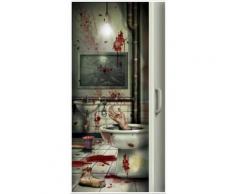Halloween-Türdeko Blutiges Badezimmer bunt 76x152cm