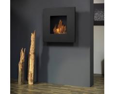 muenkel design square fire 75 Bio Wandkamin: Schwarz