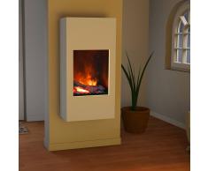 bergamo Simplico Elektrokamin Opti-myst: Wandkamin - ohne Heizung, mit Alubett (OMC 400) - Reinweiß (warm)