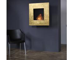 muenkel design square fire 75 Bio Wandkamin: Blattgold