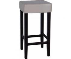 MiaMöbel Barstuhl beige Kunstleder, Massivholz Rubberwood (Kautschuk) Modern