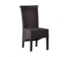 MiaMöbel Rattanstuhl 'Larissa' braun Modern Rattan