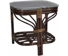 MiaMöbel Rattan Couchtisch 'Roger' Glas, Rattan Modern