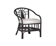 MiaMöbel Rattansessel 'Roger' braun 100% Baumwolle, Rattan Modern