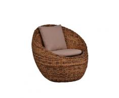 MiaMöbel Rattansessel 'Haruna' 100% Baumwolle, Bananenblatt-Geflecht Modern