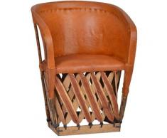 MiaMöbel Equipales Sessel Massivholz, Schweinsleder Zedernholz Landhaus Mexiko Möbel Mexikanisch