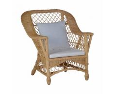 MiaMöbel Rattansessel 'Harbor' honig 100% Baumwolle, Rattan Landhaus