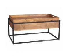 MiaMöbel Couchtisch 'Madras' 100x47x60 cm Massivholz, Metall Sheesham Modern Indien Indisch