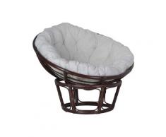 MiaMöbel Sessel 'Papasan' braun, Ø 100 cm 100% Baumwolle, Rattan Modern