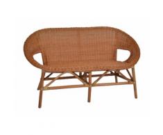 MiaMöbel Rattansofa 'Kerang' 2-Sitzer Rattan Modern