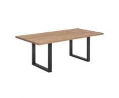 MiaMöbel Esstisch 'Savona' 160x90 cm, Wildeiche/Antikschwarz Massivholz, Metall Eiche Modern