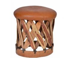 MiaMöbel Equipales Hocker Massivholz, Schweinsleder Zedernholz Landhaus Mexiko Mexikanisch