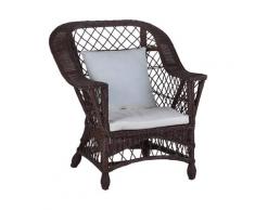 MiaMöbel Rattansessel 'Harbor' braun 100% Baumwolle, Rattan Landhaus