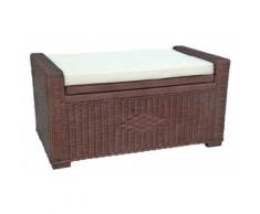 MiaMöbel Rattantruhe/Sitztruhe 'Isabela' braun 100% Baumwolle, Rattan Landhaus