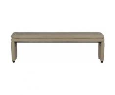 MiaMöbel Bank 180cm Kunstleder, Massivholz Rubberwood (Kautschuk) Modern