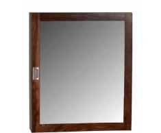 MiaMöbel Bad Spiegelschrank mit zwei Böden Glas, Massivholz Teak Modern Indien Indisch