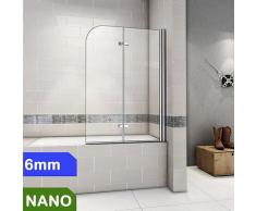 Badewanne 2-ftg.Falttür Duschwand duschabtrennung 120X140cm