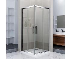 70x70X185cm Duschkabine Schiebetür Eckeinstieg Duschabtrennung