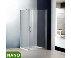 70x70x185cm Duschkabine Schwingtür Duschabtrennung NANO Glas