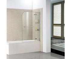 120x140 cm Badewanne 2 tlg. Faltwand Duschwand duschabtrennung