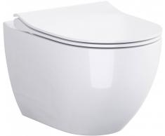 Neuesbad Serie 100 Wand-Tiefspül-WC spülrandlos (rimless), weiss mit Beschichtung, B:355, T:495mm 1FS004071